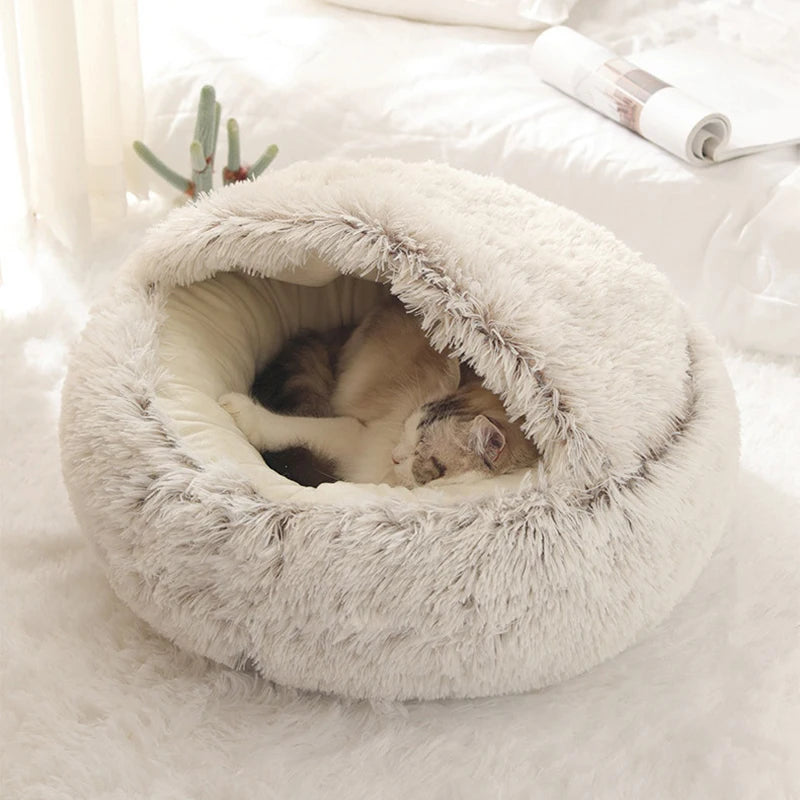 Purr-fectly Plush Pet Bed: The Cozy Round Sleeping Nest for Your Furry Royalty!
