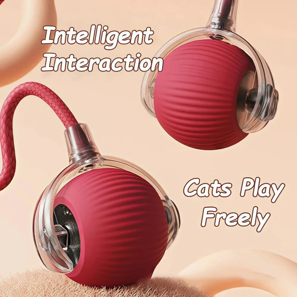 Introducing the Purr-fect Playmate: The Cat's Whisker Automatic Rolling Ball Toy – Rechargeable Fun That Imitates a Cheeky Mouse!