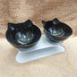 Elevated Non-Slip Double Cat Bowls with Incline Stand - Ideal Feeding Solution for Cats and Kittens